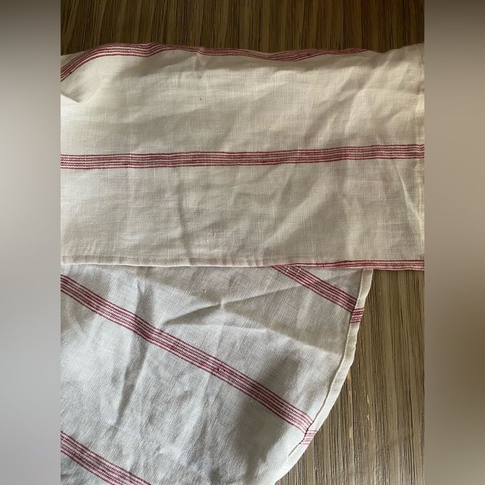 Reformation Lavender Midi Dress Sleeveless White Red Stripe 100% Linen Sz 6 NWT - Picture 10 of 15